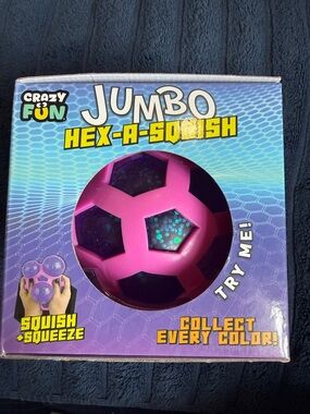 Crazy Fun Jumbo Hex-A-Squish Sensory Ball - Pink